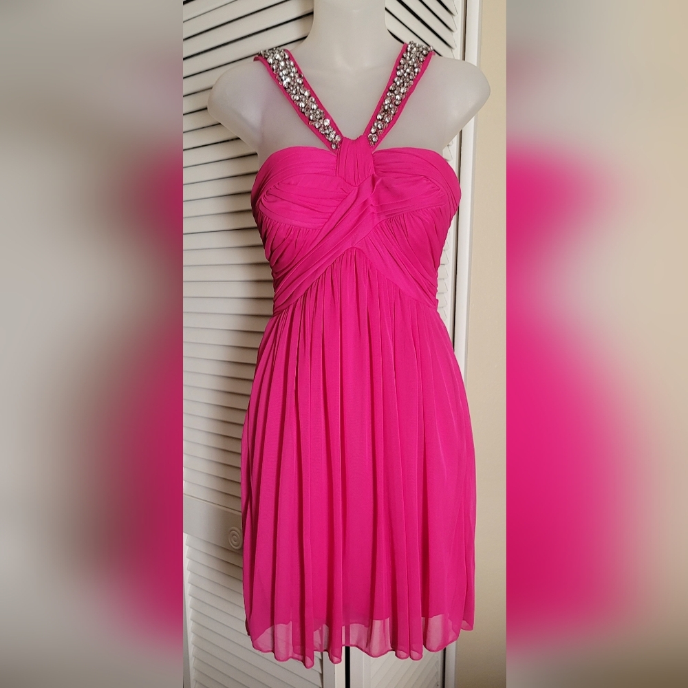 Elegant Pink Sleeveless Partyl Dress